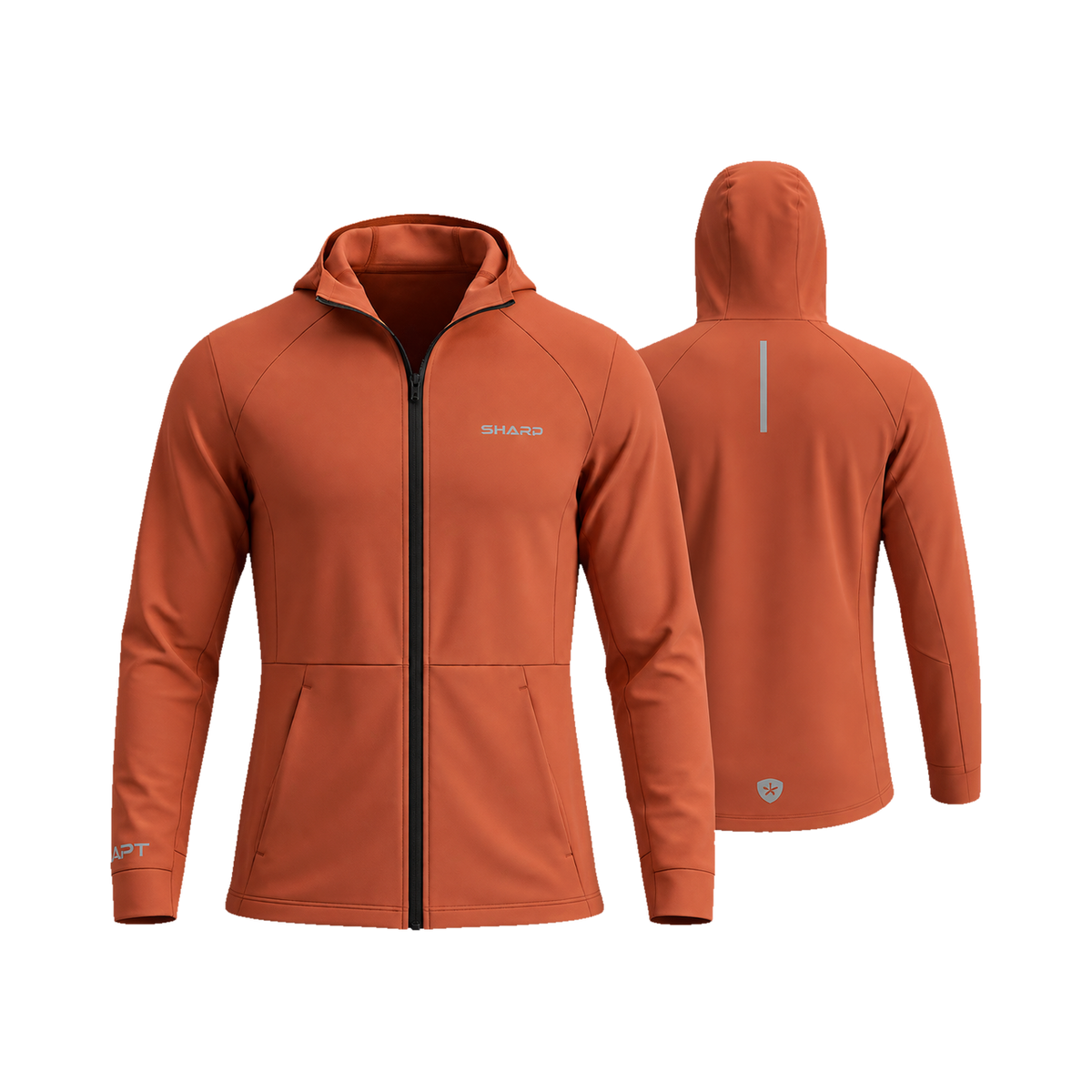 Sharp Ultra Fit Track Jacket - Rust — transparent studio view