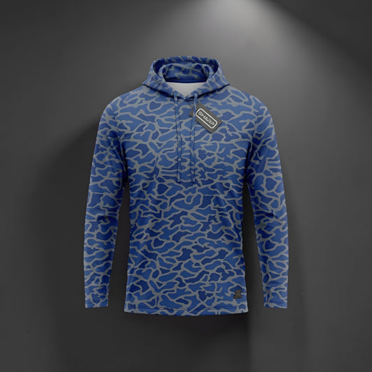Ultra Fit Performance Navy Blue & Gray Camo Hoodie