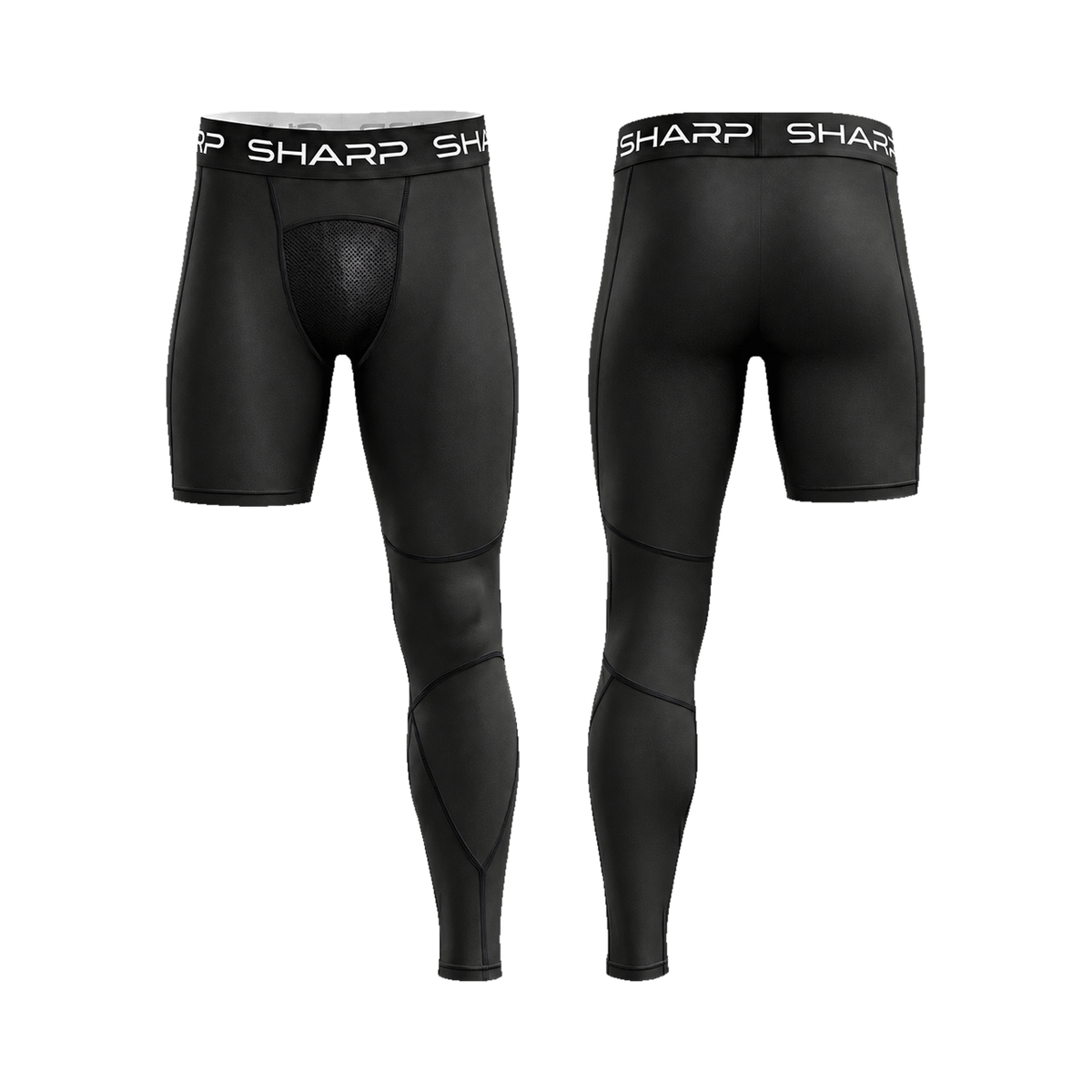 Adult 1 Leg Compression Pants - Black — transparent studio view