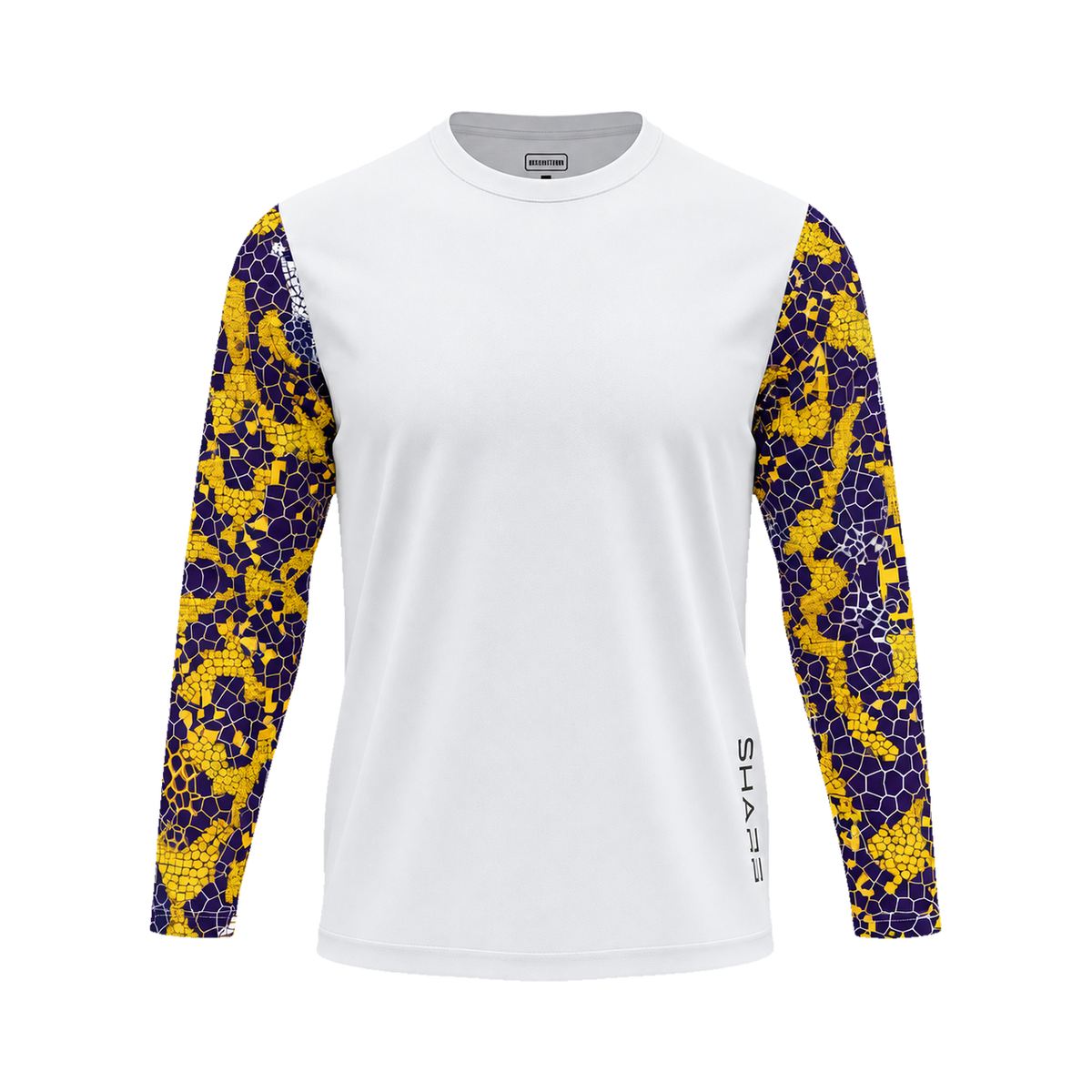 Purple & Gold Camo Shirt With Zip Pockets — transparent product view