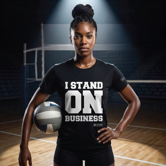 I Stand on Business Black with White T-Shirt - Youth