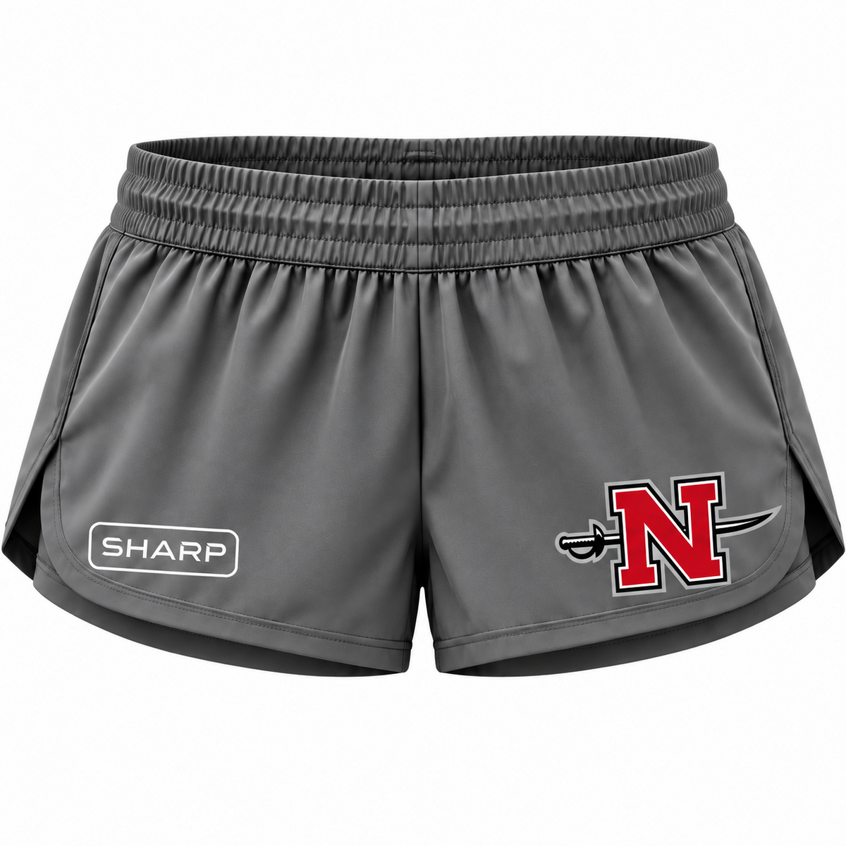 Nicholls women's performance shorts in gray