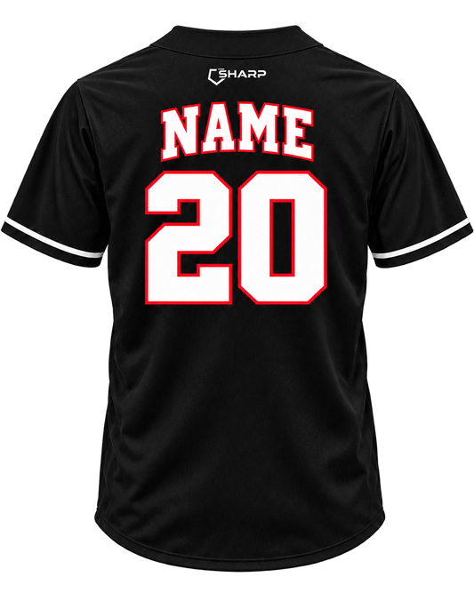 Patterson customizable fan jersey in black back view