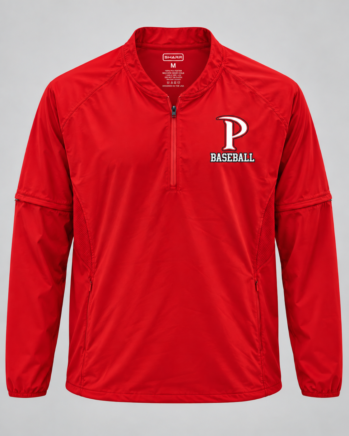 Patterson removable sleeve cage jacket in red