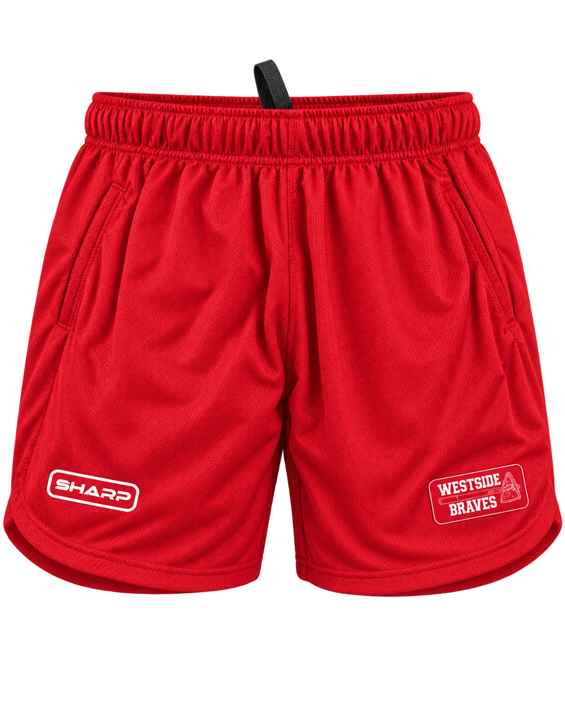 Westside Braves red performance shorts