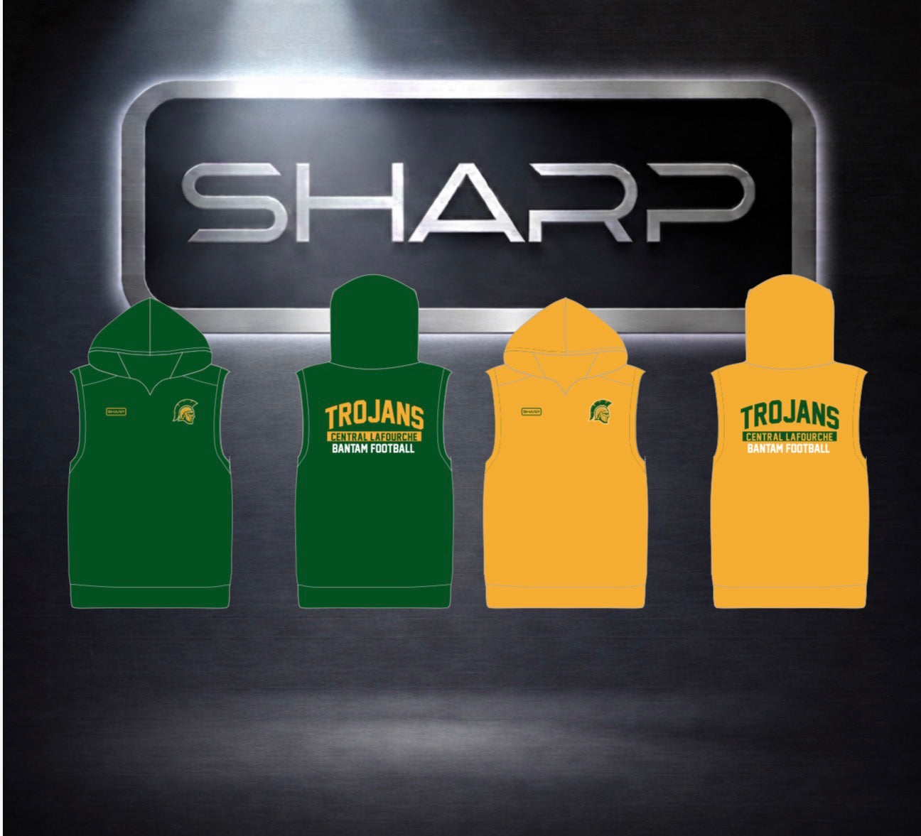 CL BANTAM TROJAN SLEEVELESS T SHIRT HOODIE