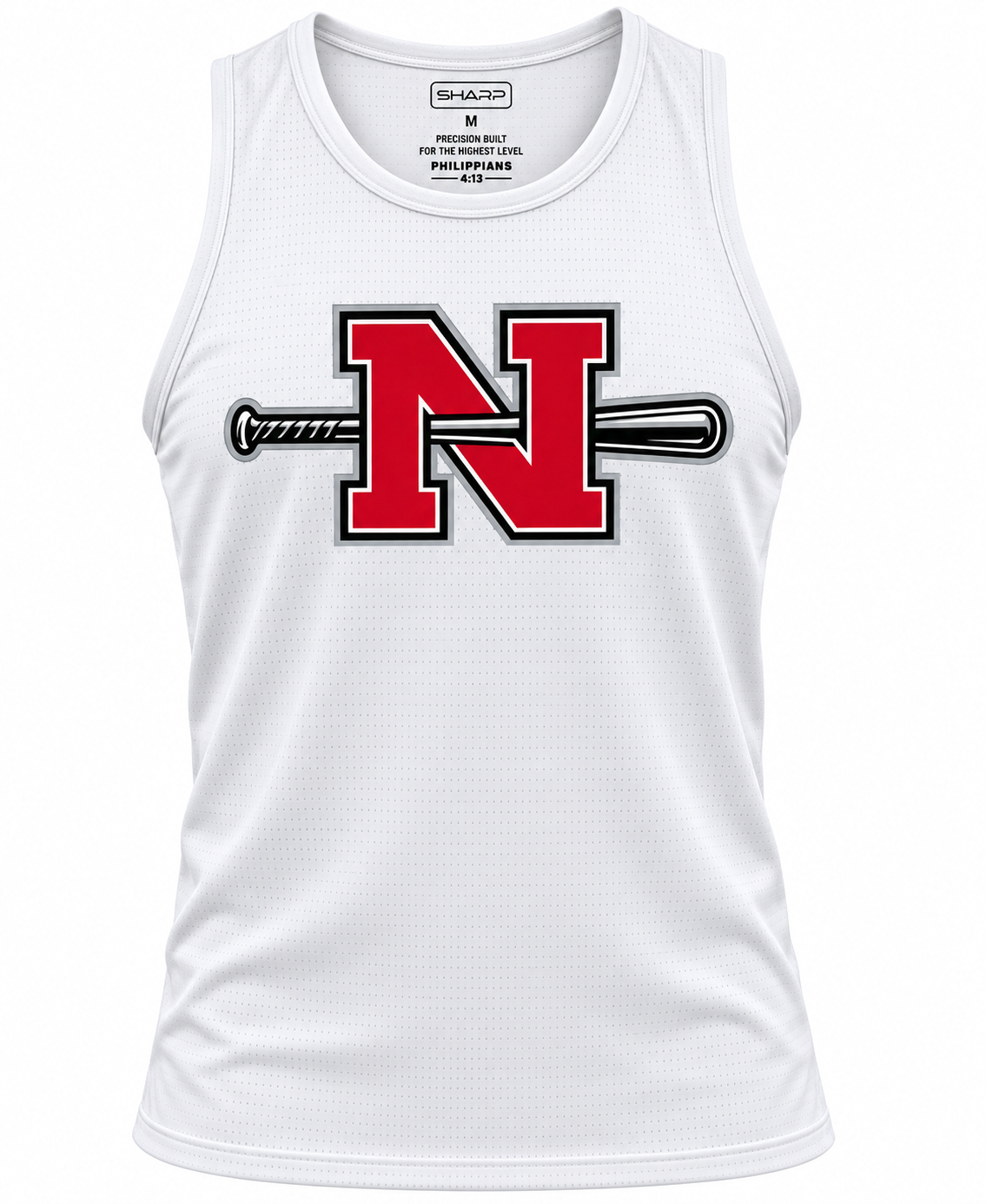 White Baseball Performance Tank