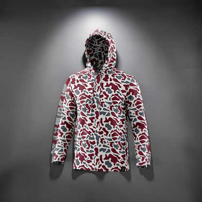 Ultra Fit Performance Maroon & Gray Camo Hoodie