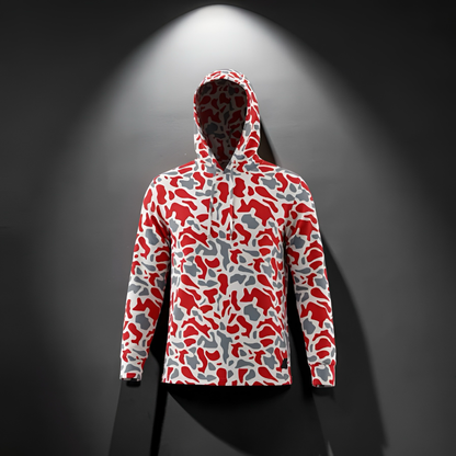 Ultra Fit Performance Red & Gray Camo Hoodie
