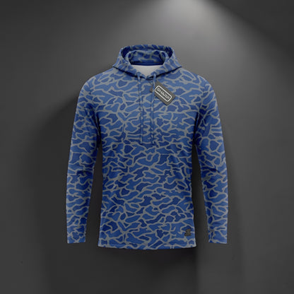Ultra Fit Performance Navy Blue & Gray  Camo Hoodie