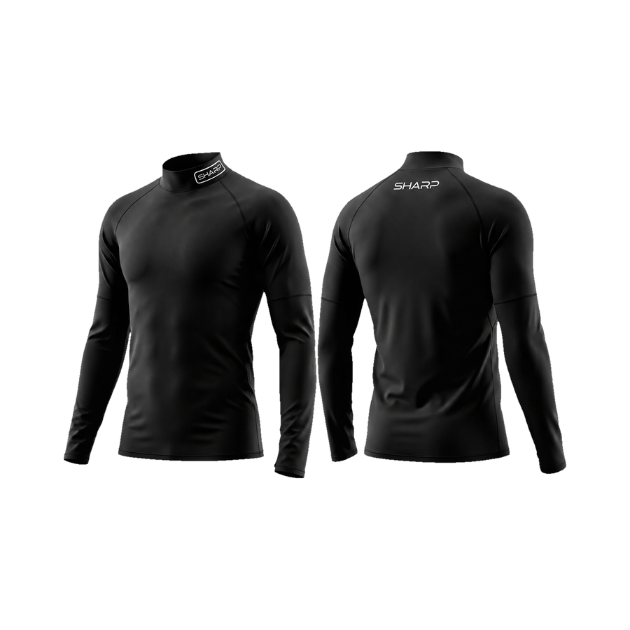 Adult Long Sleeve Mock Neck Compression - Black