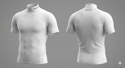 Adult Short Sleeve Mock Neck Compression Shirt - White