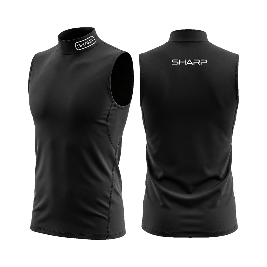 Adult Sleeveless Mock Neck Compression - Black