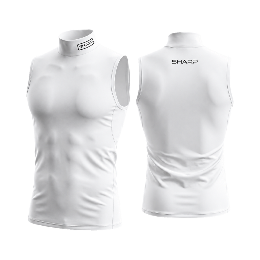 Adult Sleeveless Mock Neck Compression - White