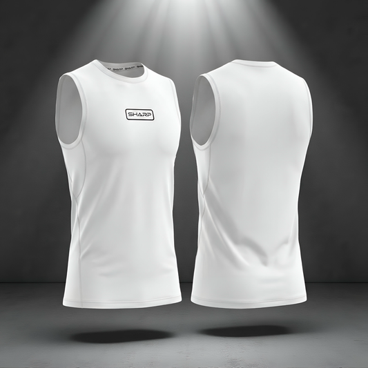 Youth Sleeveless Compression Shirt - White