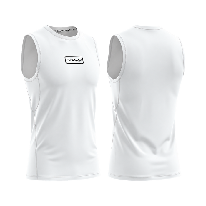 Youth Sleeveless Compression Shirt - White