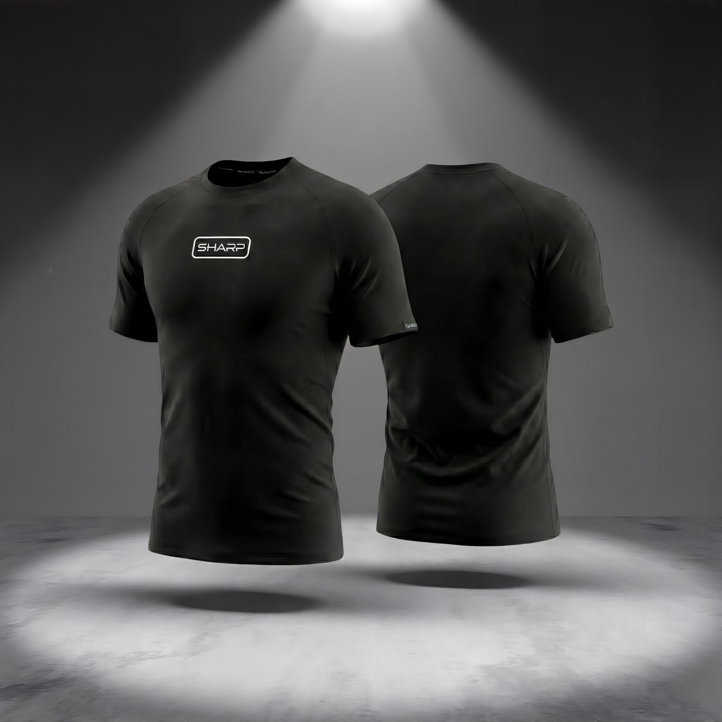 Youth Short Sleeve Compression Shirt - Black — transparent studio view