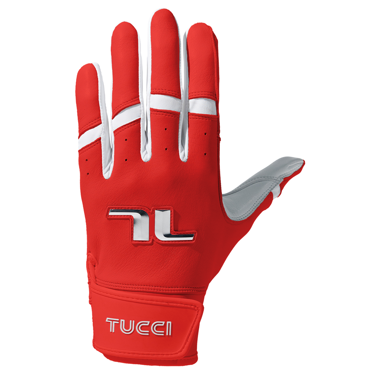 TUCCI Team Batting Gloves - Scarlet - back of hand