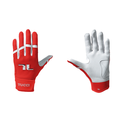 TUCCI Team Batting Gloves - Scarlet - paired view