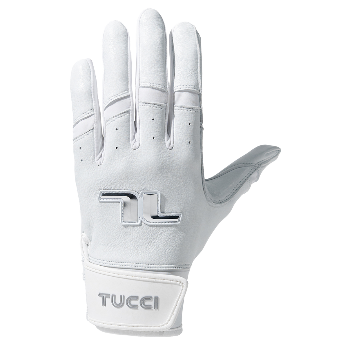 TUCCI Team Batting Gloves - White - back of hand