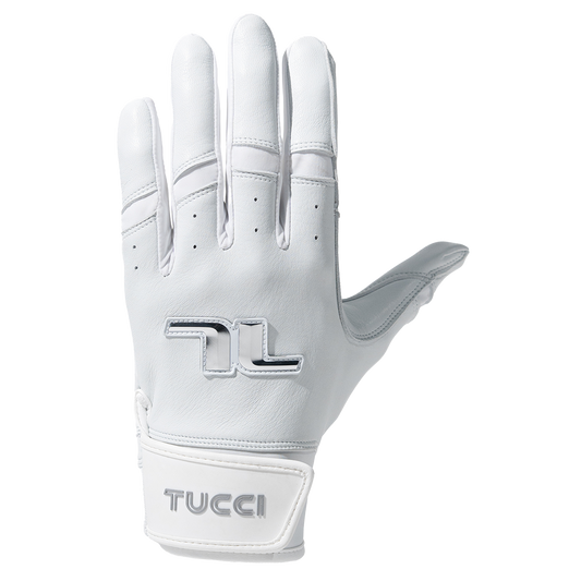 TUCCI Team Batting Gloves - White - back of hand