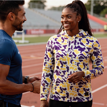 Ultra Fit Performance Purple & Gold Camo Hoodie
