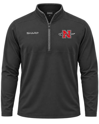 Nicholls Performance Quarter-Zip in charcoal, front view