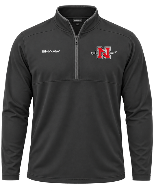 Nicholls Performance Quarter-Zip in charcoal, front view