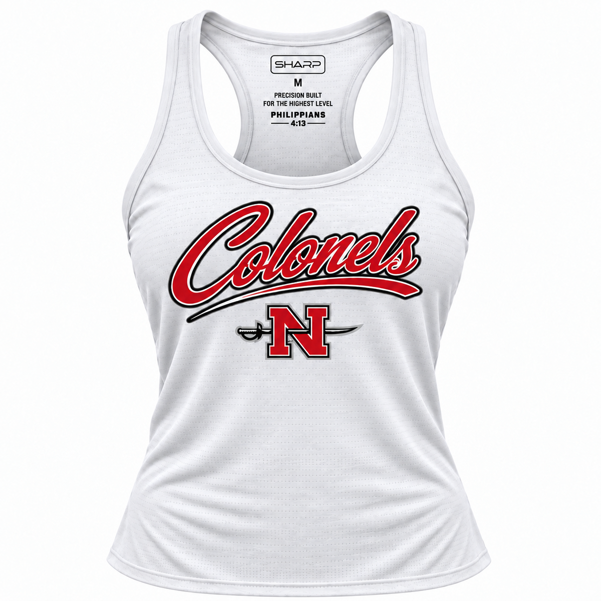 Nicholls women's Colonels performance tank in white