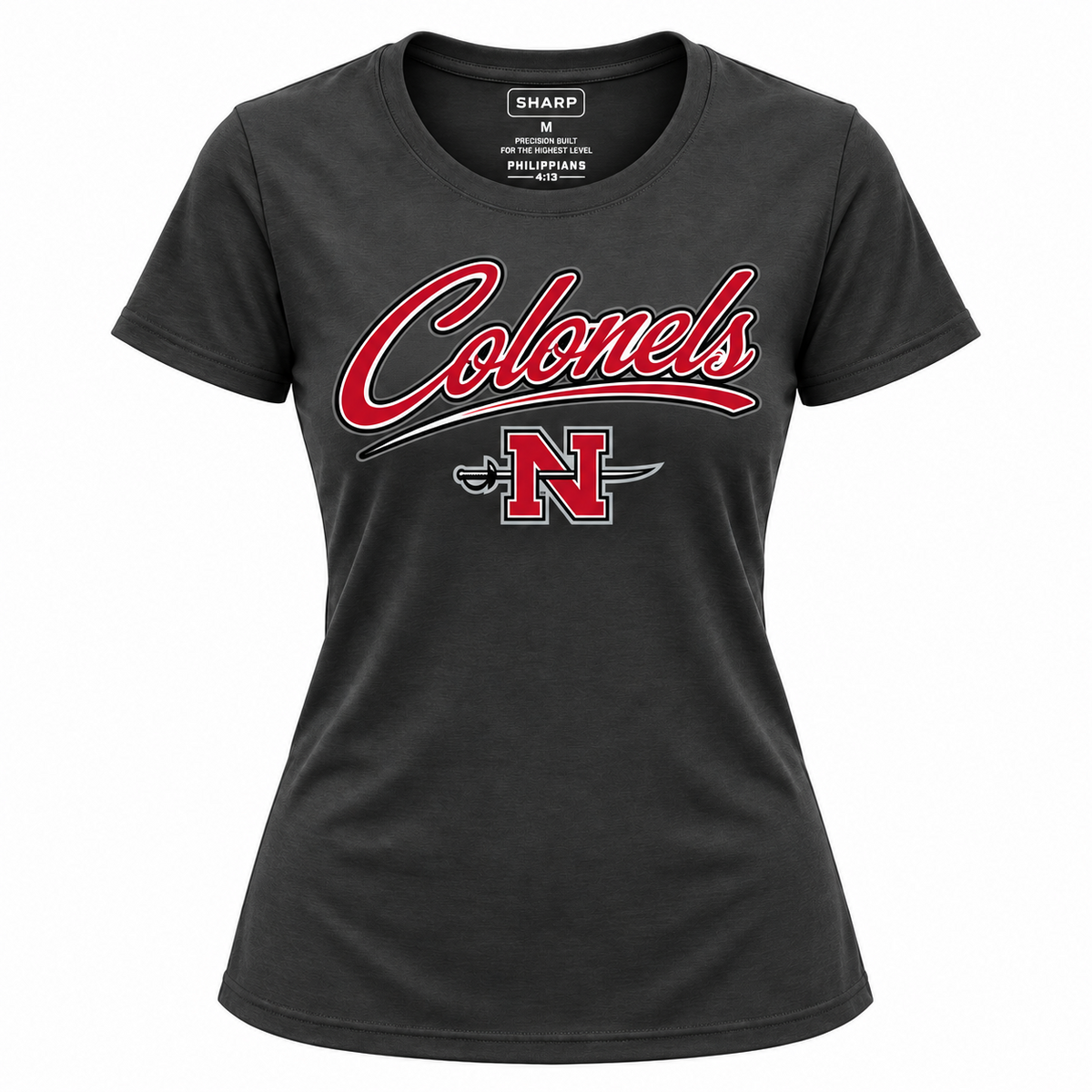 Nicholls women's Colonels performance tee in black