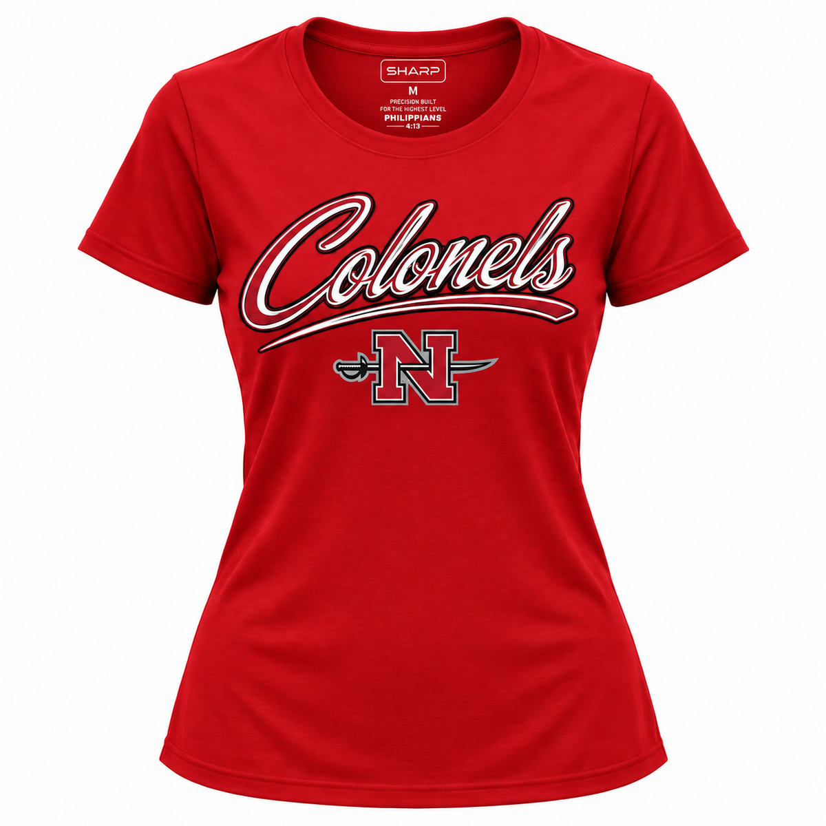 Nicholls women's Colonels performance tee in red