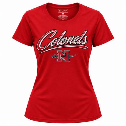 Nicholls women's Colonels performance tee in red