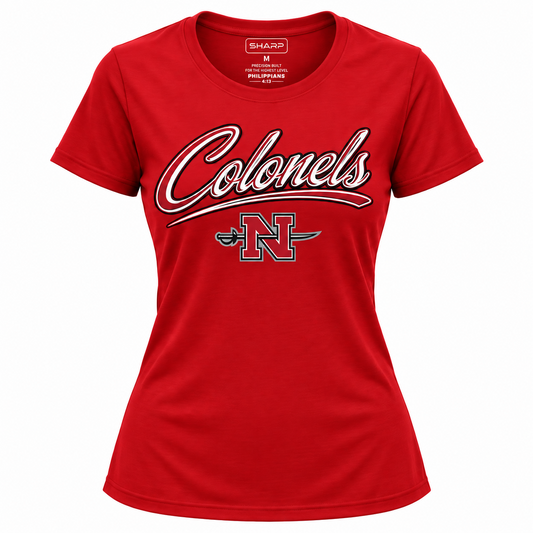Nicholls women's Colonels performance tee in red