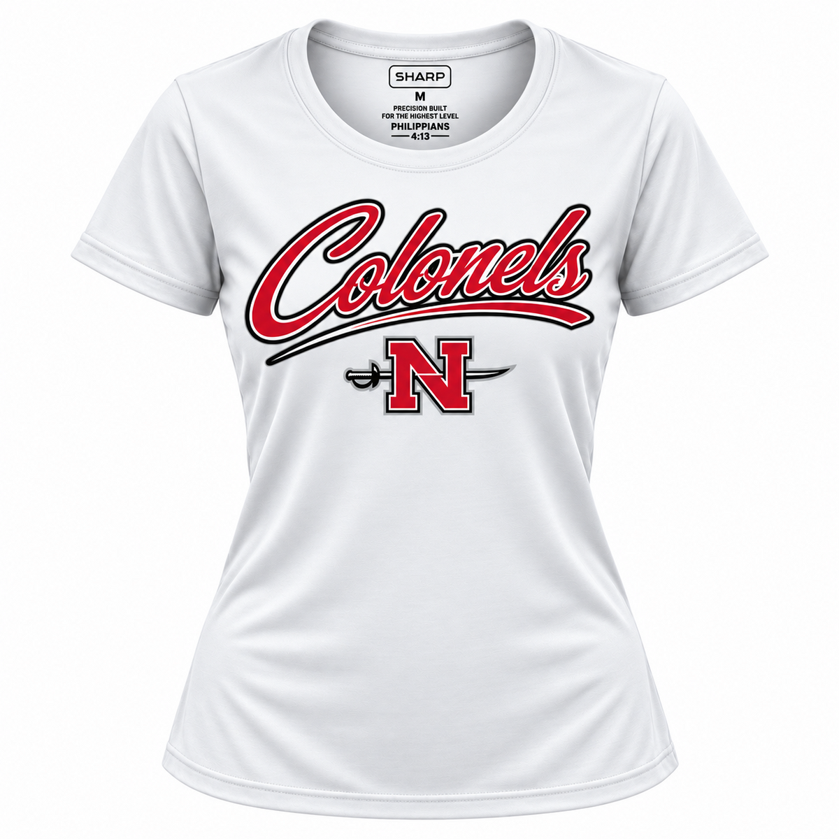 Nicholls women's Colonels performance tee in white
