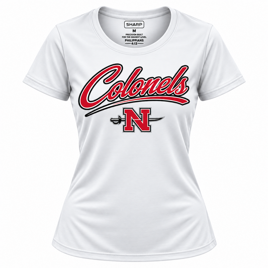 Nicholls women's Colonels performance tee in white