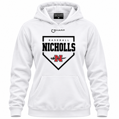 Women's Nicholls Home Plate Pullover Hoodie in White