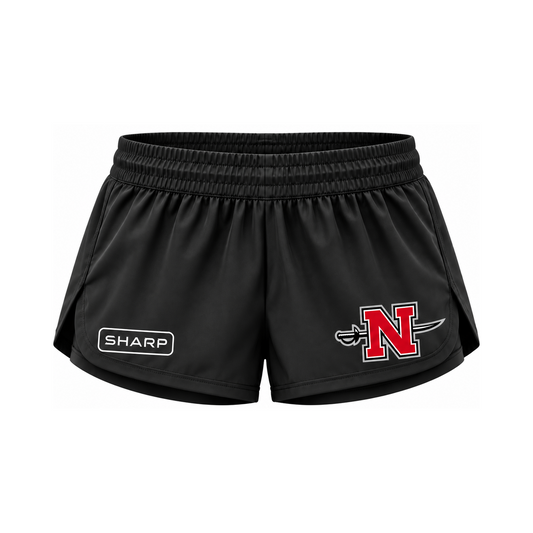 Nicholls women's performance shorts in black — consistent square product framing