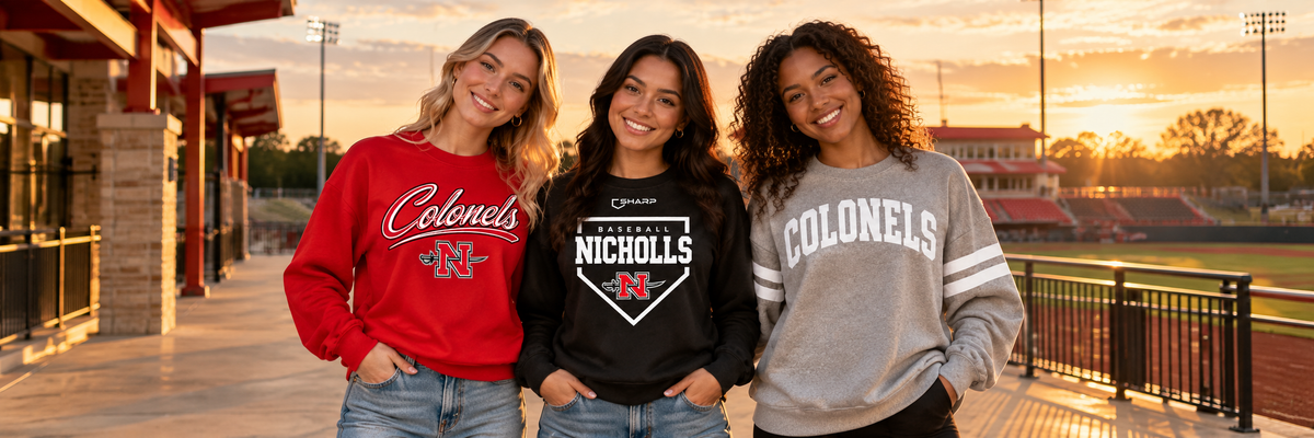 Women's Nicholls Colonels Polycotton Crewneck Sweatshirt