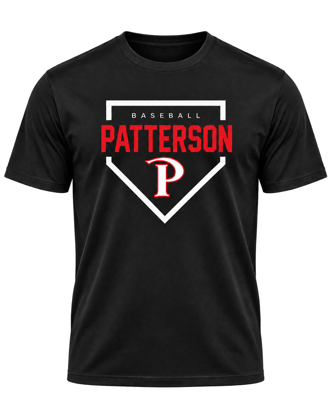 Patterson baseball performance tee black — transparent product view