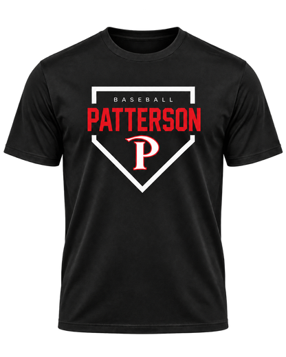 Patterson baseball performance tee black — transparent product view