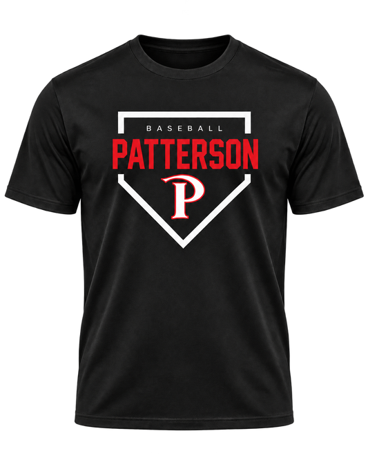 Patterson baseball performance tee black — transparent product view