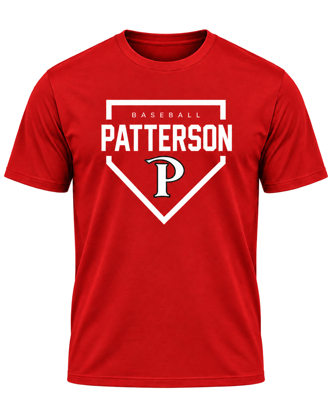 Patterson baseball performance tee red — transparent product view