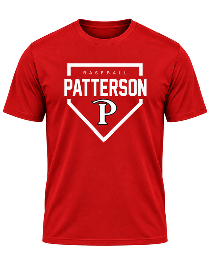 Patterson baseball performance tee red — transparent product view