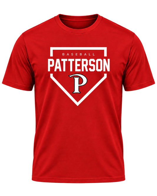 Patterson baseball performance tee red — transparent product view