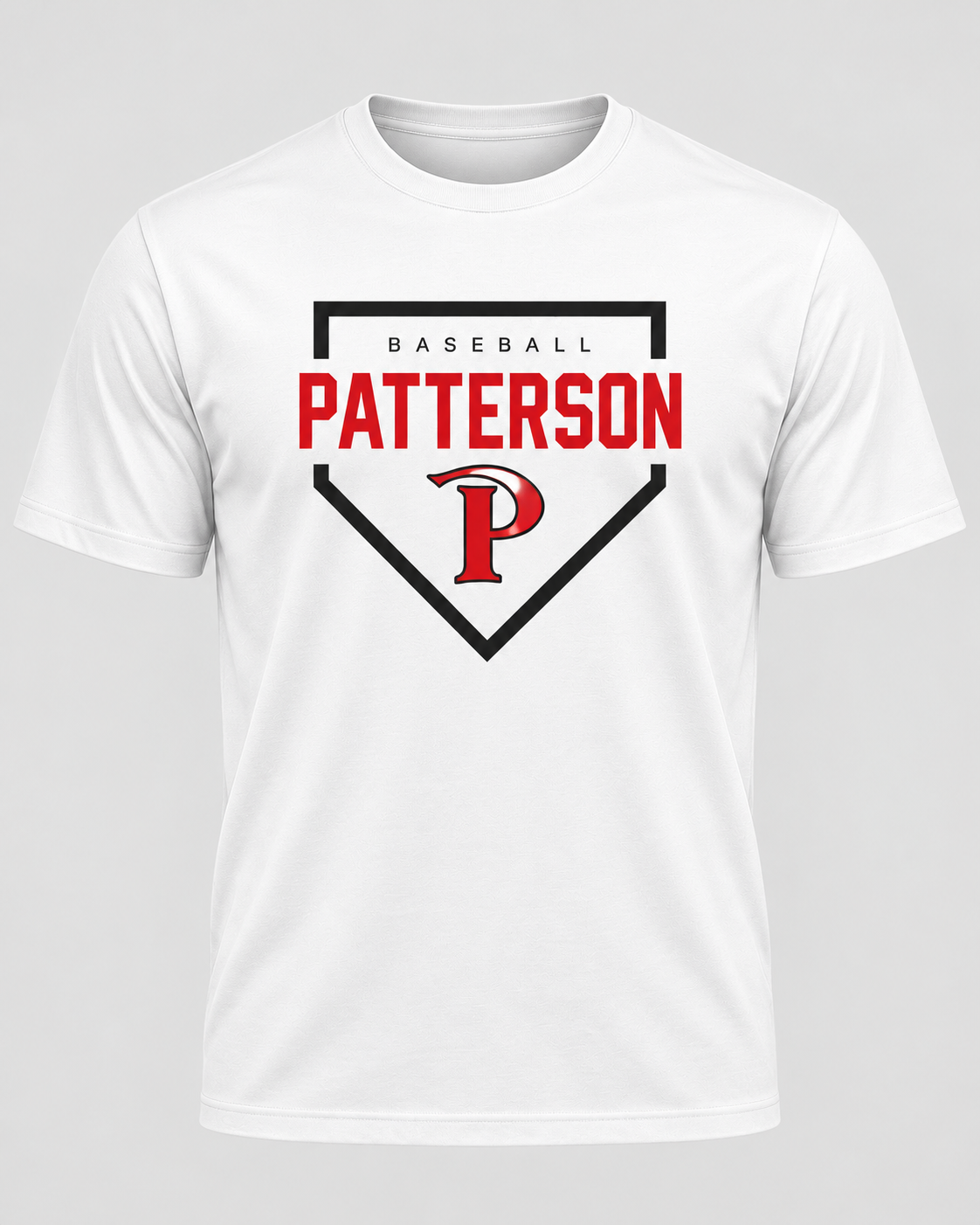 Patterson baseball performance tee in white