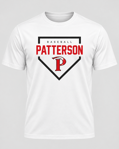 Patterson baseball performance tee in white