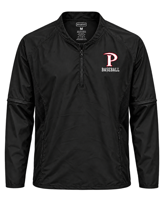 Patterson removable sleeve cage jacket in black — transparent product view