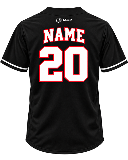 Patterson customizable fan jersey in black back view