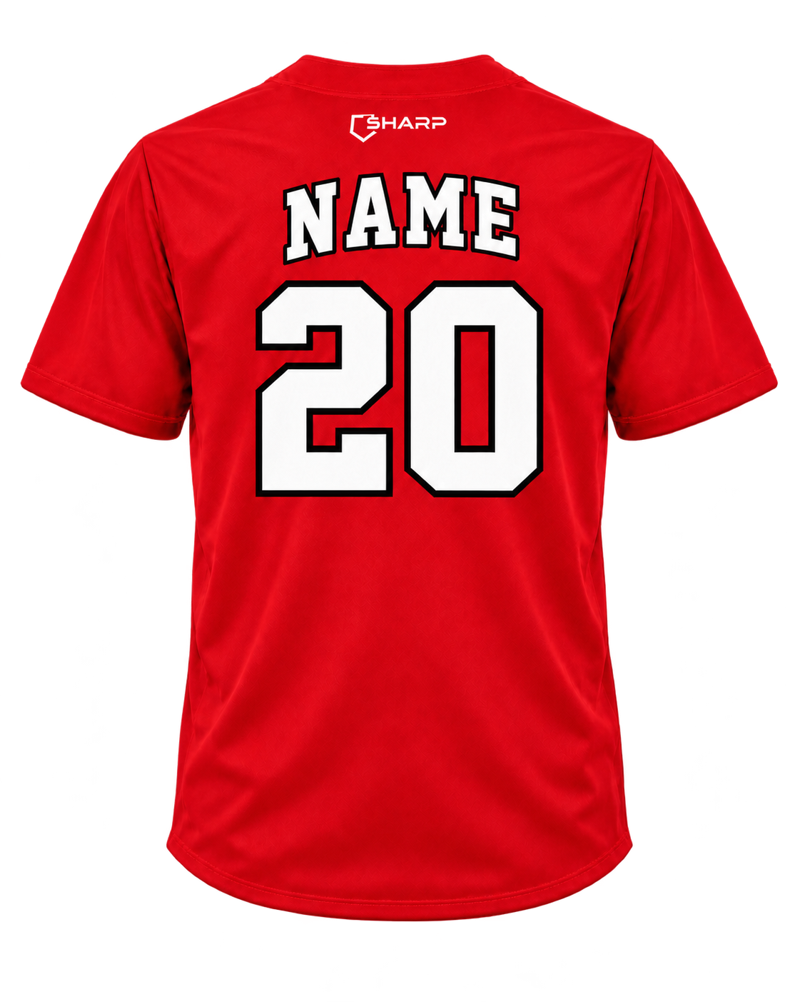 Patterson customizable fan jersey in red back view