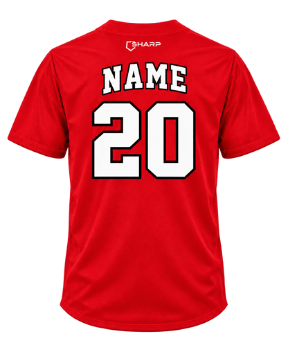 Patterson customizable fan jersey in red back view